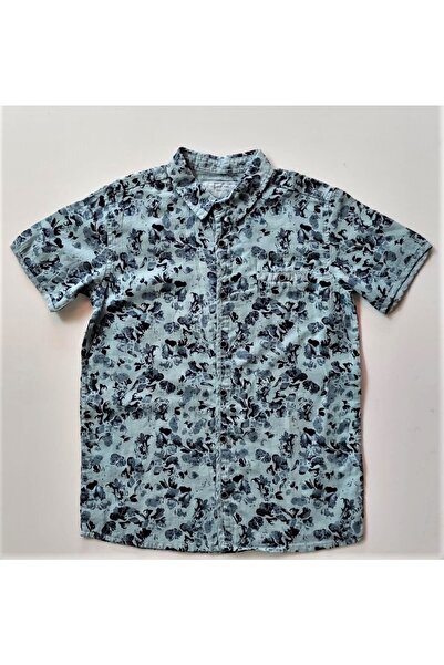 Nanica Kids Erkek Çocuk %100 Pamuk Cotton Yaprak Desenli Şık Bayramlık Gömlek