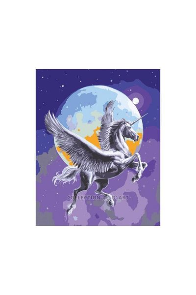 BALIM ÖRGÜ EVİ Collection dart flying pegasus Printed tapestry canvas 50 cm x 40 cm