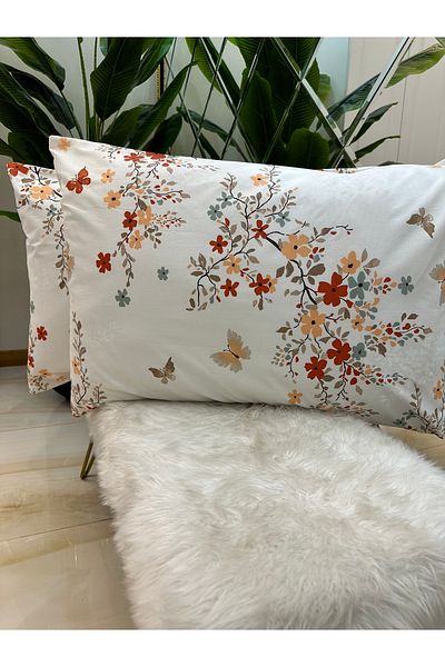 Özcan Ev Tekstil Gold Pillow Case Set of 2 100% Cotton