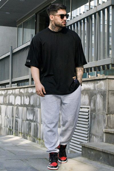 vladivosto Black White Gray Claret Red Teddy Bear Printed Oversize Loose Fit Oversize Oversize Poor Sleeve Plus Size T-Shirt