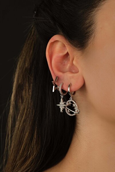 Jack Ferrero Çelik Renk Atmaz Garantli Faturalı Küpe