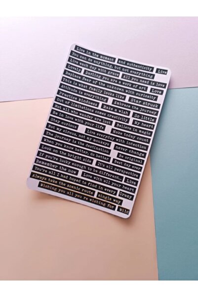 EyER Shoping Vintage Yazı Etiket Sticker Siyah