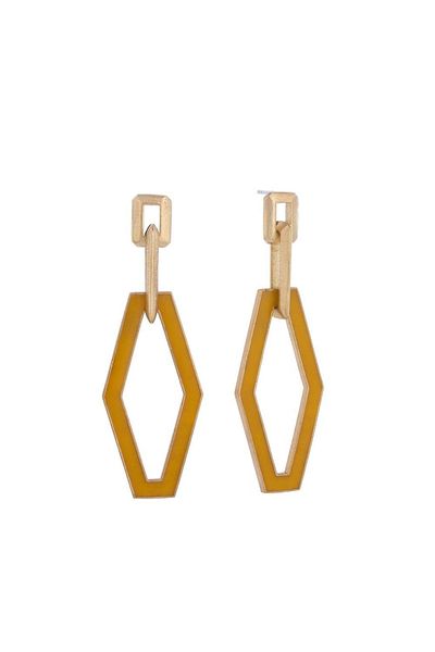 Juju Bronze Enamel Lozenge Earrings