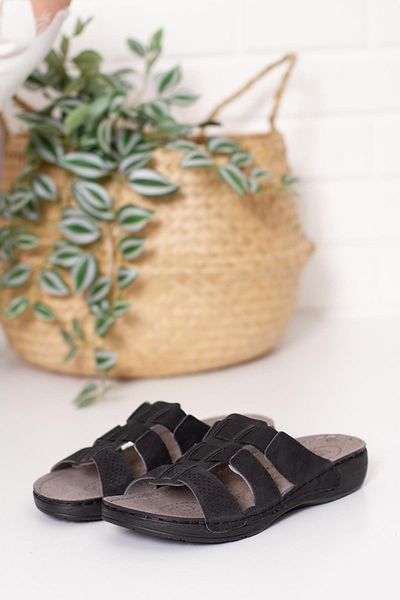 Moda Frato Cv-150988 شبشب نسائي مرن باللون الأسود