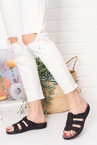 Moda Frato Cv-150988 Elastic Women's Slippers Black