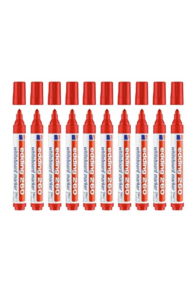 Edding 260 Yazı Tahtası Kalemi Kırmızı 10 Lu Kutu Kırmızı
