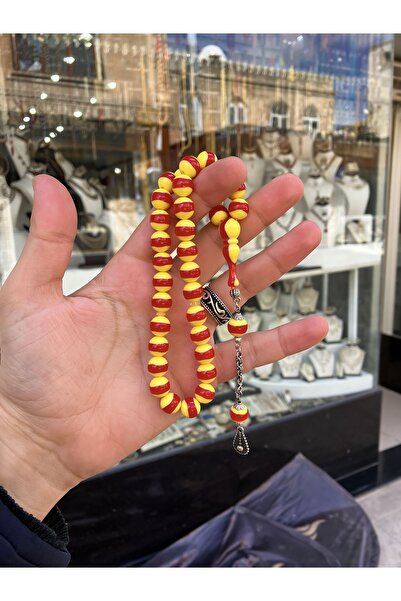 Genel Markalar Sarı Kırmızı Taraftar Toz Kehribar Tesbih