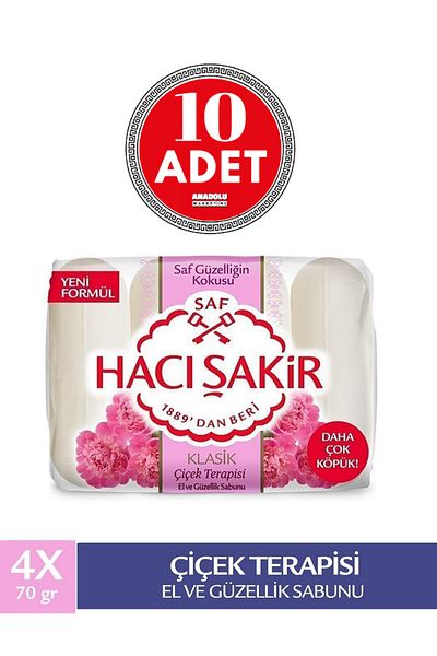 Hacı Şakir Classic Flower Therapy Soap 4 X 70 Gr Bath Soap 10 Pieces