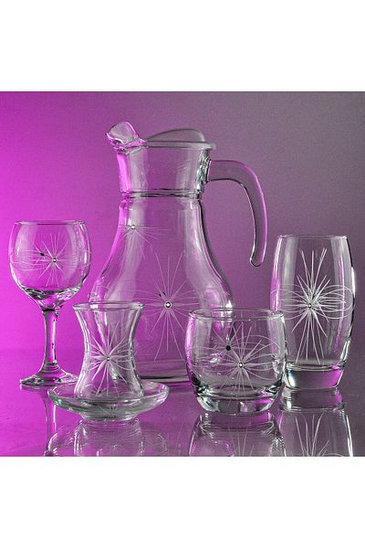 DECOCIA Pudgy Paşabahçe 61 Piece Glass Dowry Set