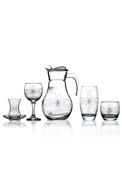 DECOCIA Pudgy Paşabahçe 61 Piece Glass Dowry Set