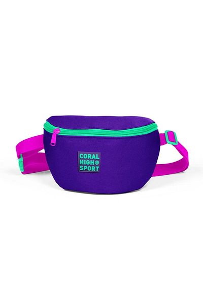 Coral High Sport Purple Pink Two Compartment Waist Bag 22620