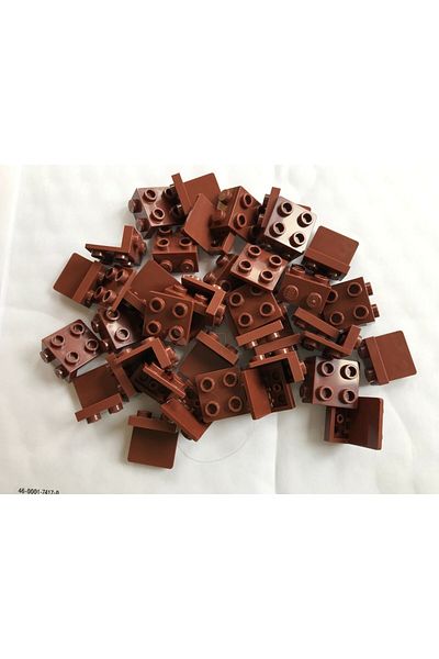 LEGO Original Creator Accessory Connection Part Bracket 1 X 2 - 2 X 2 Brown 4 Pieces Will Be Sent