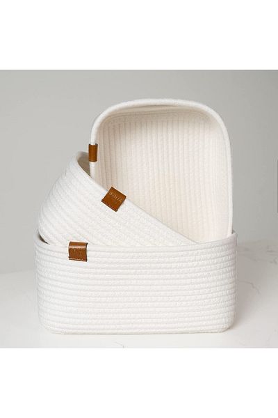 MaVaux 3-Piece Incienso Rectangular Jute Basket