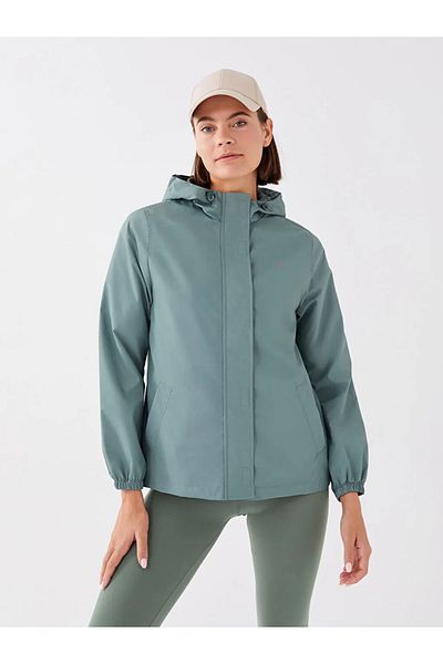 LC Waikiki Μακρυμάνικο γυναικείο αδιάβροχο Lcw Outdoor Hooded Reflector Printed