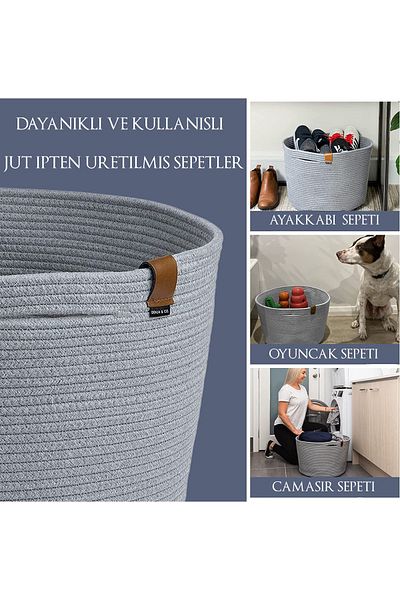 MaVaux Coș de iută Camatschua de dimensiuni mari - Design confortabil