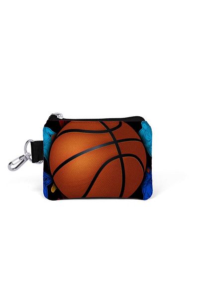 Coral High Kids Black Basketball Patterned Coin Purse 21732