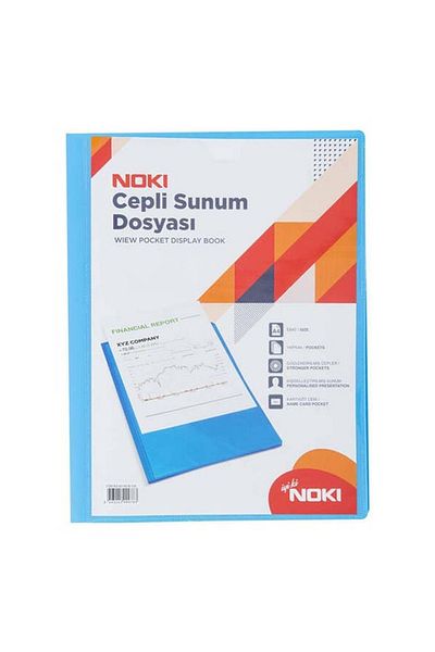 Noki Presentation File 30 Sheets with Pockets Blue