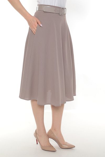 SORALLİNE Women's Etamine Pattern Flared Skirt Spring Dress 70 Cm Long 780 Stones