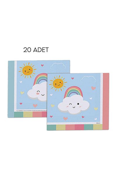 Parti dolabı Χαριτωμένο χαρτοπετσέτα Rainbow Cloud Macaron Μαλακό πολύχρωμο χαρτοπετσέτα γενεθλίων
