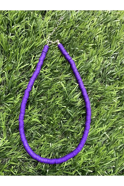Stoneday White Color Gold Detailed Design Fimo Bead Necklace