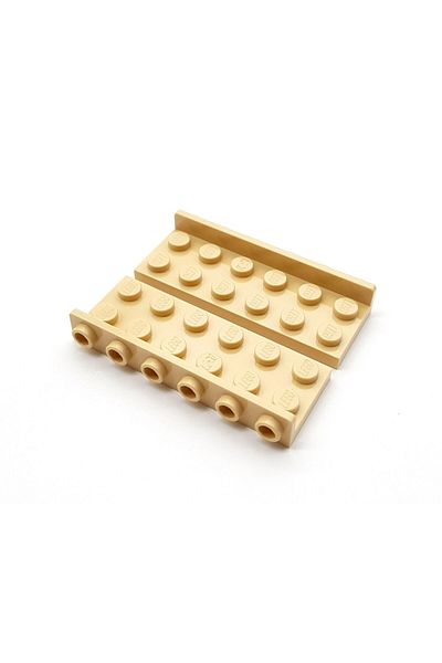 LEGO Original Creator Accessory Reverse Connection Part Bracket 2 X 6 - 1 X 6 Tan 2 Pieces Will Be Sent