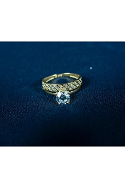 Çelikoğlu Kuyumculuk 8 Ayar Altın Tektaş Alyanslı Yüzük 2,26 Gr