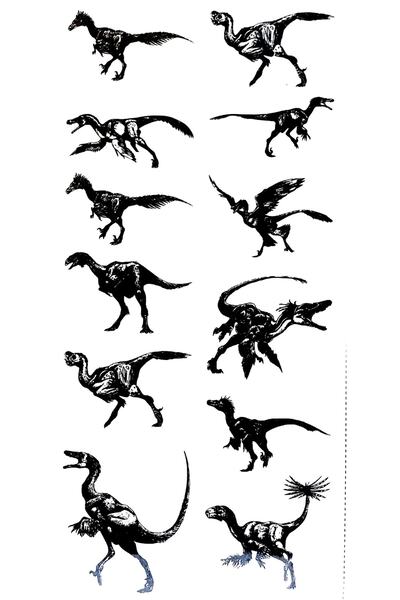 Trendonline Minimal Dinozor Geçici Vücut Dövmesi