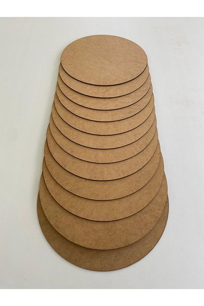 decorium pleksi Wooden Charger Plate 12 Pieces 3 Mm Raw MDF 33 Cm Diameter Round Service Underplate