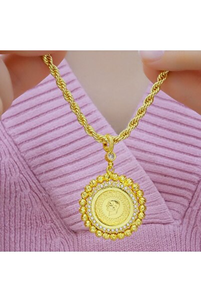 aytekgold 22 Ayar Dorica Toplu Çeyrek Altınlı Kolye