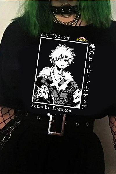 Köstebek My Hero Academia Anime - Μαύρο μπλουζάκι Unisex Katsuki Bakugou