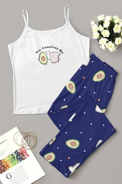 PEMBİŞ HOMEWEAR Σετ πιτζάμες Foloz Avocado με τιράντες