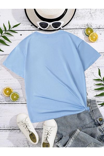 LePold Crew Neck New Butterfly Printed Girl's T-Shirt