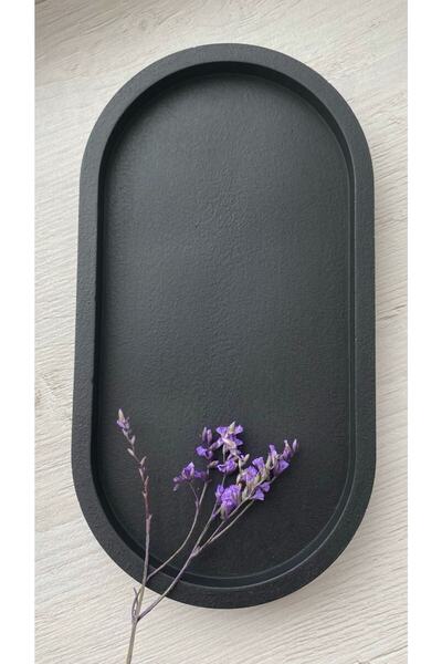 stone powder decorative Decorative Double Presentation Tray Black