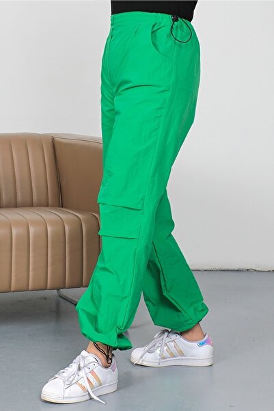 Bestenur Green Minay Parachute Trousers 490