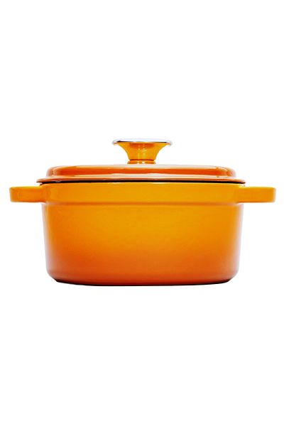 Sürel Aroma Lid Orange Round Cast Pot 20 Cm