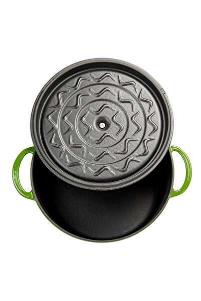 Sürel Aroma Kapak Yeşil Yuvarlak Döküm Tencere 24 Cm