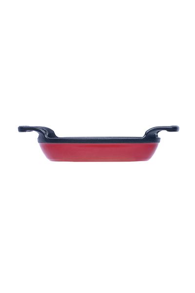 Sürel مقلاة صب بيضاوية حمراء مقاس 15x9 سم