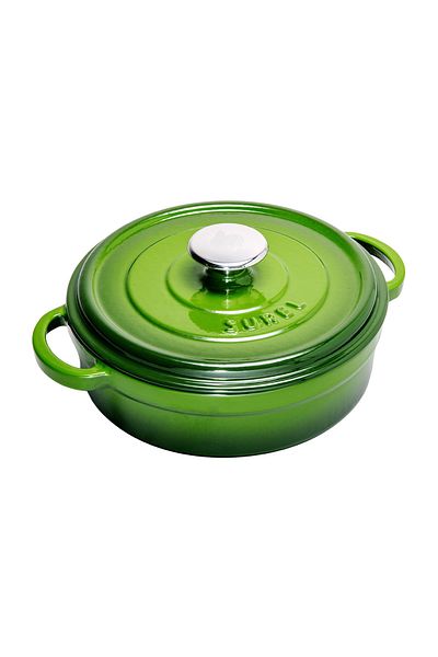 Sürel Aroma Lid Green Round Shallow Pot 24 Cm