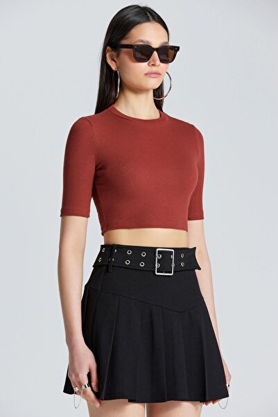 boutiquen 2556 Short Sleeve Tile Crop