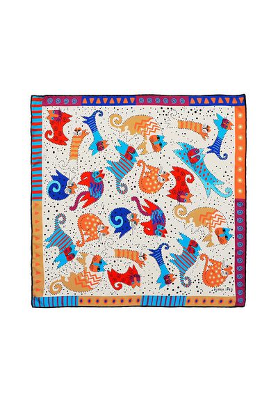 Bursa İpek Turquoise Beige Patterned Silky Handkerchief