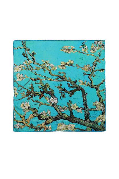 Bursa İpek Water Green Almond Flower Silky Handkerchief