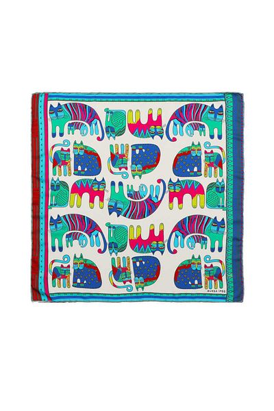 Bursa İpek Mint Benetton Patterned Silky Handkerchief