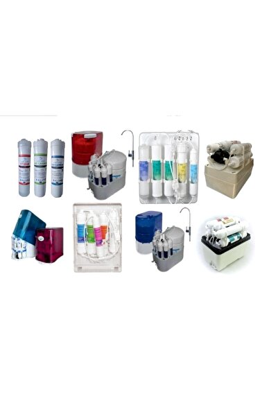 Filtre Dünyası Aquafly 12" Inline 8li Takım Alkali Mineral Infrare Su Arıtma Filtresi Kapalı Kasa Cihaz Uyumlu