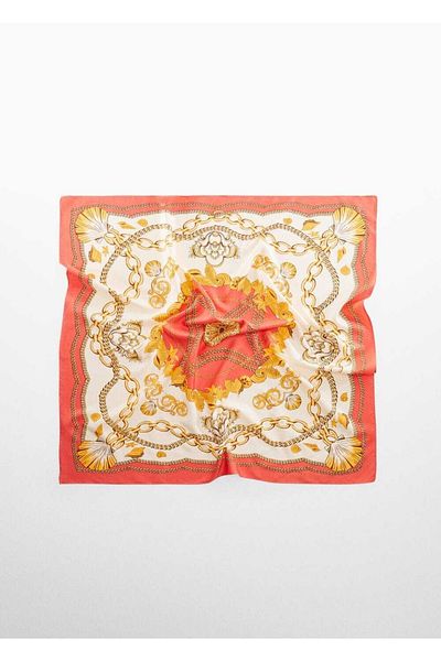 MANGO Woman Schal mit Ketten-Print
