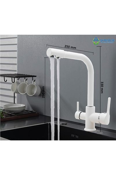 As Water Purifier Faucet 3 Way Hot-cold Mix Purifier White