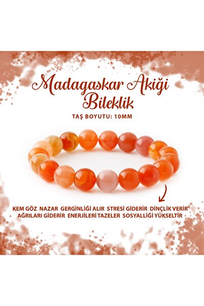 Deniz Doğal Taş سوار من حجر مدغشقر العقيق الطبيعي الصلب مقاس 10 ملم