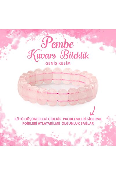 Deniz Doğal Taş سوار كوارتز وردي معتمد (ROSE QUARTZ) من الحجر الطبيعي ذو قصة ...