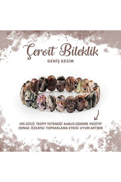 Deniz Doğal Taş Sertifikalı Çeroit Doğal Taş Geniş Kesim Bileklik