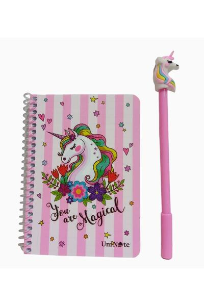 sevgi kırtasiye Hediyelik Unicorn Not Defteri Başlıklı Jel Tükenmez Kalem Hed...