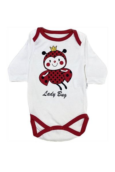 minibird baby Zancoworld 100% Cotton Ladybug Printed 3-Piece Bodysuit/ Hat - Snap-On Badi - Bottom